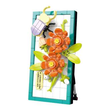 DiamondHorse115-9InsectBeetleCamelliaPictureFrameLegostyleSmallParticleBuildingBlocksFlowersBoysandGirlsChildren'sToysPuzzleToys