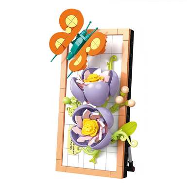 DiamondHorse115-10InsectButterflyPeonyPhotoFrameLegostyleSmallParticleBuildingBlocksFlowerBoysandGirlsChildren'sToysPuzzleToys