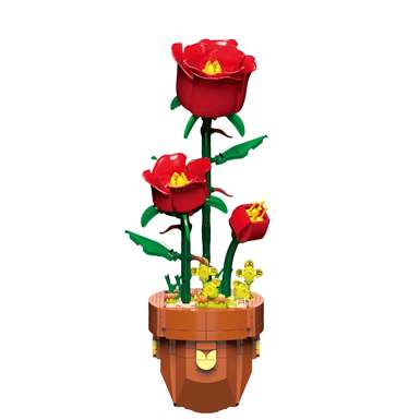 DiamondHorse116-17RoseBuildingBlocksFlowerMusicHighStyleSmallParticleBuildingBlocksFlowerToysforBoysandGirlsPuzzleToys