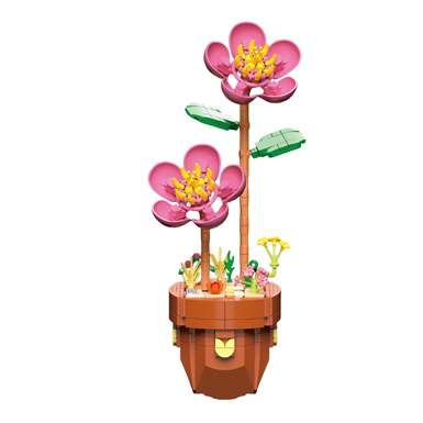 DiamondHorse116-20PeachBlossomBuildingBlocksFlowerMusicHighStyleSmallParticleBuildingBlocksFlowerToysforBoysandGirlsPuzzleToys