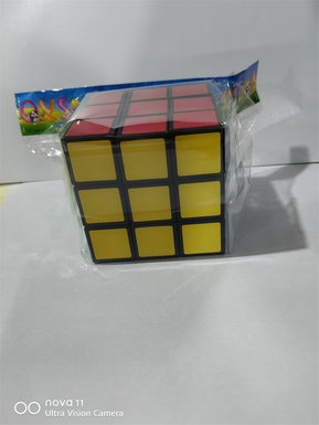 6.5 Black background six-color three-step Rubik's cube educational toy