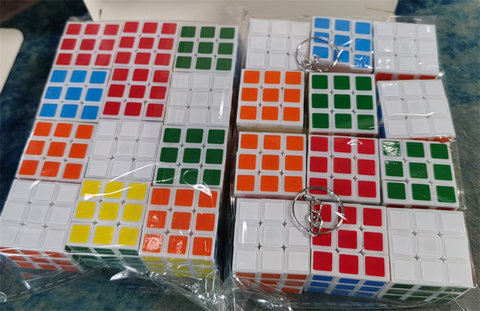 3.o Three-level Rubik's Cube Educational Toy with White Background and Buckle