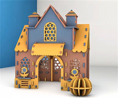EvaBuildingBlocksHouseEvaSelfAssembledCastleFoamToysAssembledVillaHouse