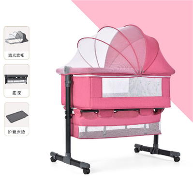 High-carbon steel bracket linen cribs spliced beds cradle beds Removable portable foldable lifting cribs Baby carriage