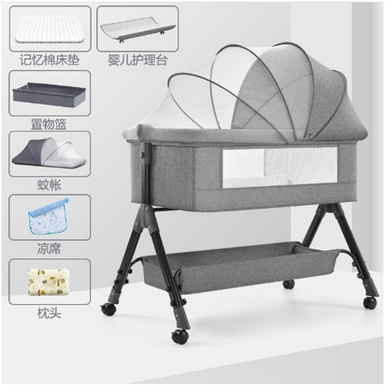 High-carbon steel bracket linen cribs spliced beds cradle beds removable portable foldable lifting baby beds