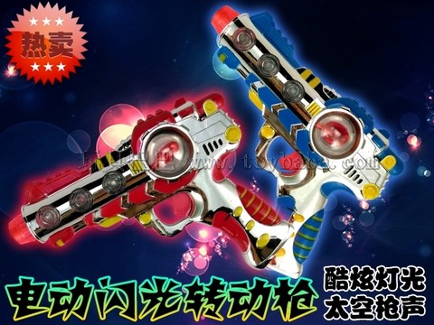 Manufacturers directly sell electric flash rotating guns colorful dazzling space gunshots NO.8646A hot-selling children's toys