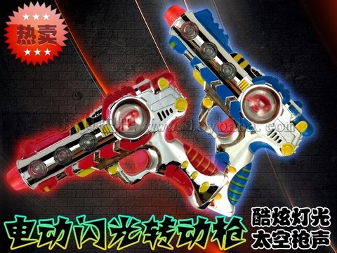 Factory direct sales electric flash rotating gun colorful dazzling space gun sound NO.8646-1 hot-selling children's toys
