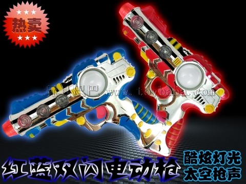 Manufacturers directly sell red and blue emergency flasher electric flash gun space gunshot NO.8646B hot-selling children's toys