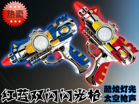 Manufacturers directly sell red and blue emergency flasher electric flash gun space gunshot NO.8647B hot-selling children's toys