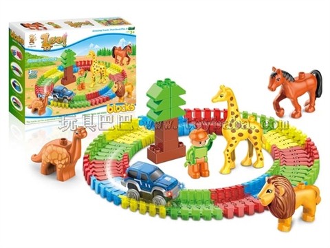 Animal electric rail car combination building blocks (86PCS)