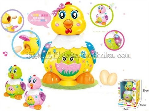 Electric universal chicken club laying eggs with light and music (two-color mixed)