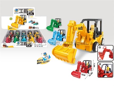 Inertial simulation engineering vehicle multi-color mixed (12pcs)