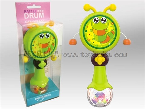 Rattle rattles stick with light music (green)
