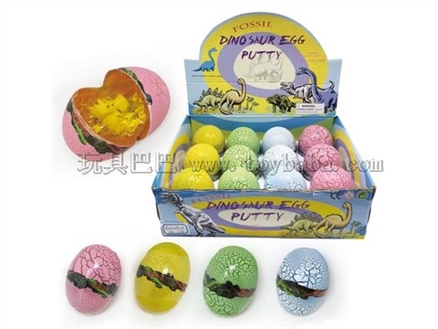 Big dinosaur egg transparent jumping soil 12pcs (crack)