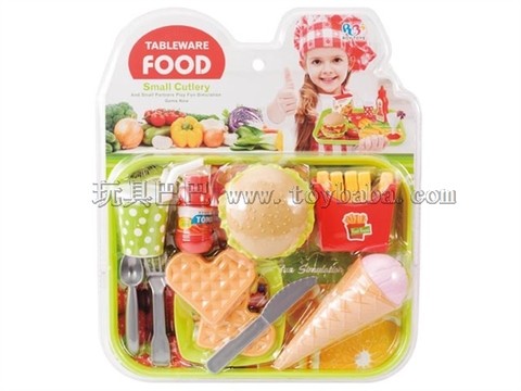 French fries and ice cream food set