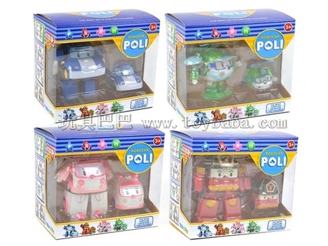 POLI Transforming Vehicle and Loading Vehicle (4 color mixed)