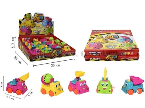 Chain cartoon engineering vehicle (12pcs)
