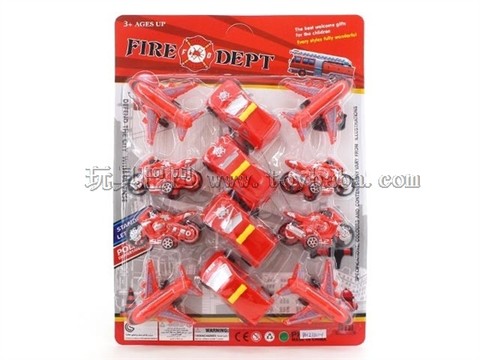 4 recycled motorcycles +4 recycled fire trucks +4 recycled aircraft