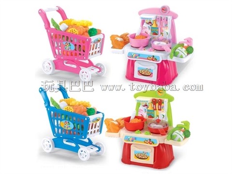 Guojia Shopping Cart Kitchen Cooking Toys