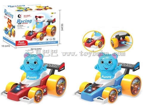 Little Elephant Electric Universal 3D Lantern Racing Car (without power package) Red and blue