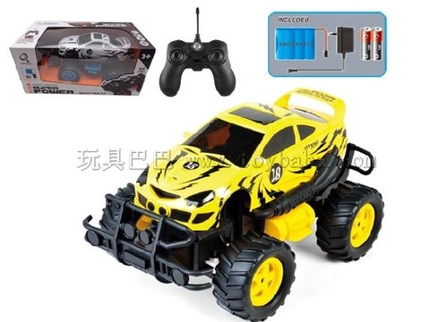 Remote control car four-way charging off-road racing car with light at 1:14, remote control with sound and demonstration function