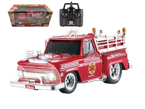 Remote control car 2.4G four-way remote control muscle modified fire truck 1:14