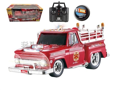 Remote control car 2.4G four-way USB built-in battery remote control muscle modified truck 1:14
