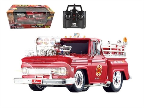 Remote control car 2.4G four-way remote control muscle modified fire truck 1:14