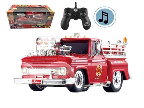 Remote control car 2.4G six-way with music remote control muscle modified fire truck 1:14