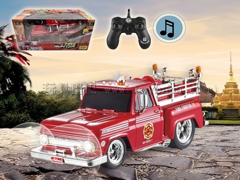 Remote control car 2.4G six-way with music remote control muscle modified fire truck 1:14