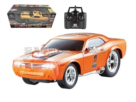 Remote control car 2.4G four-way remote control muscle modified racing car 1:16
