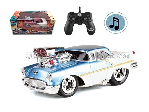 Remote control car 2.4G six-way remote control muscle modified car with music 1:16