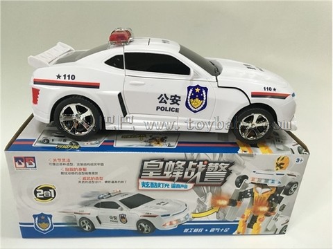Electric police car transformation robot
