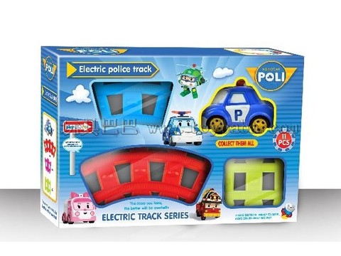 POLI theme electric rail car police station scene POLI theme electric rail car police station scene