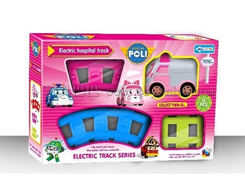 POLI theme Electric Rail car Ambulance Station scene