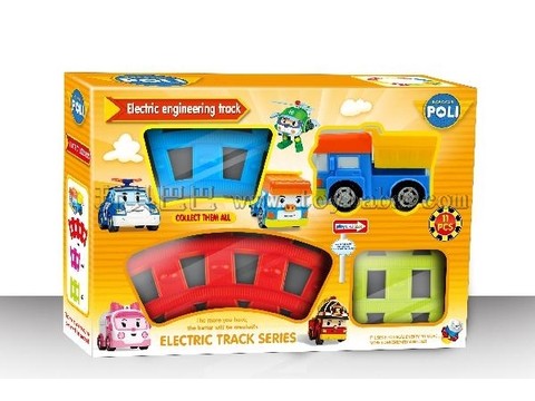 POLI theme electric rail car engineering station scene