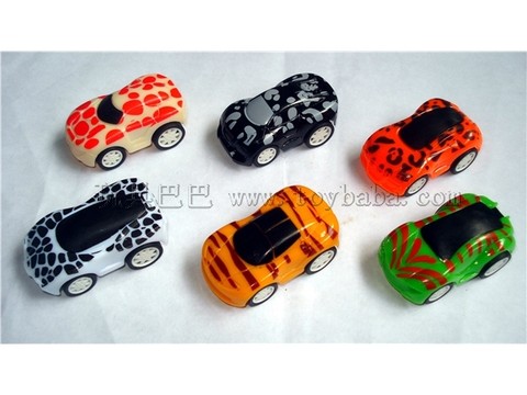 Solid color animal pattern pullback cart