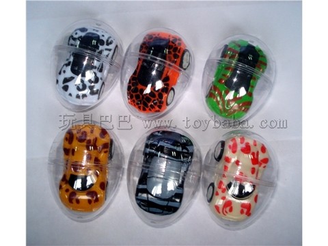eggshell animal pattern solid color pullback cart