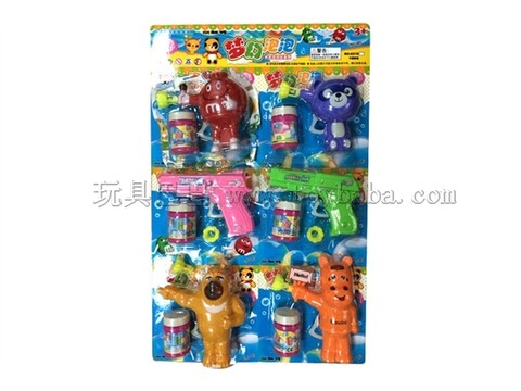 Cartoon 6-pack hanging version of bubble gun