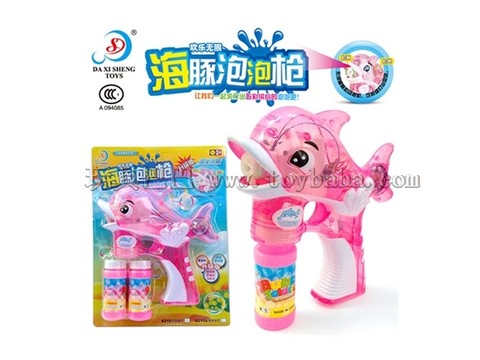 Transparent electric dolphin bubble gun
