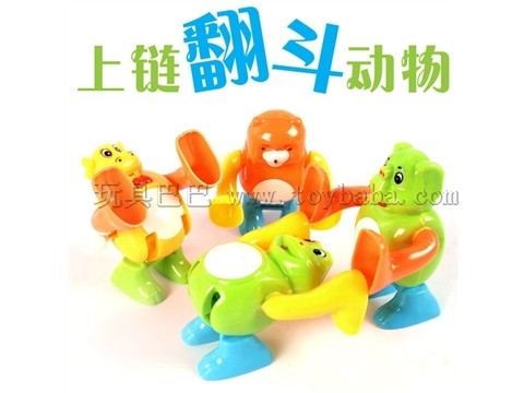 Winded clockwork frog/somersault cow/somersault pig/somersault elephant dump toy