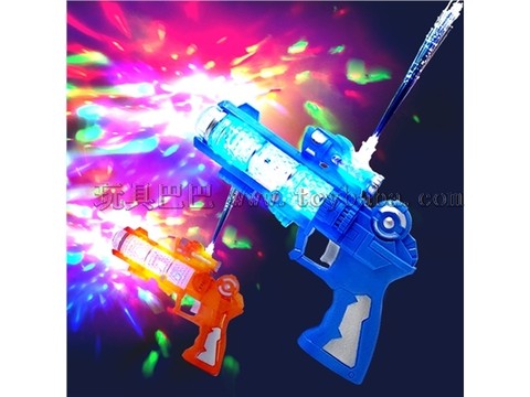 Children's fiber optic gun flash music electric eight-tone gun luminous projection boy toy stall hot selling Chenghai toys