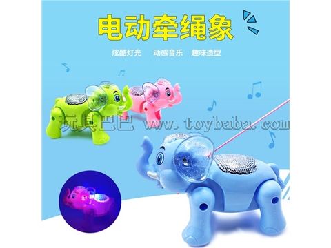 Electric rope elephant cartoon elephant stall night market hot sale lights concert walking Chenghai toys wholesale
