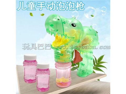 Semi-automatic inertia bubble gun, transparent dinosaur bubble gun, children's hot-selling stall, bubble blowing toys wholesale