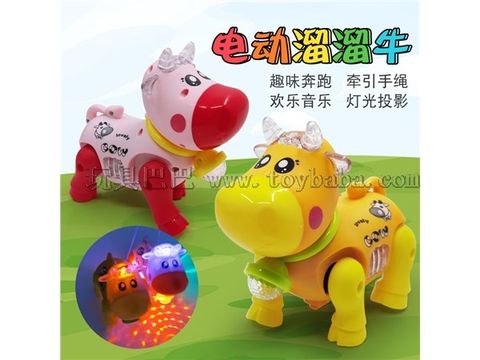 Electric lead cow, lighting, music projection, cute cow.