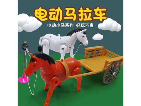 New horse-drawn carriage electric toys children cartoon animal modeling toys educational series manufacturers wholesale and direct sales