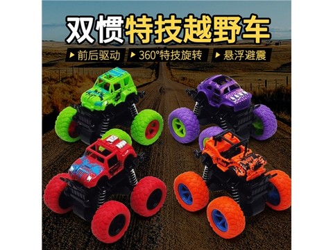 Inertial off-road vehicle four-wheel drive off-road stunt car 360-degree rotating toy car stunt car Chenghai toys wholesale