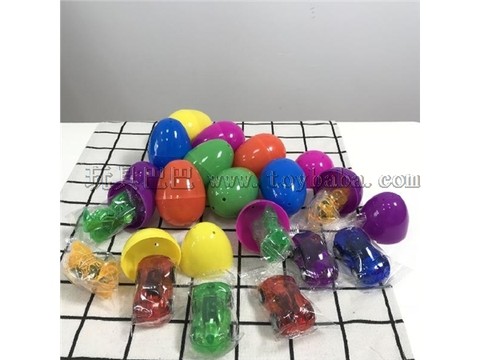Easter egg mixed color surprise egg pullback cart 12 packs of toys Baba 002