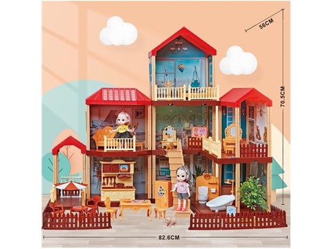 Self-installed villa +6-inch Barbie 2 toys self-installed educational toys