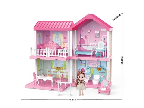 Self-installed villa house + 6-inch Barbie 1 family toy